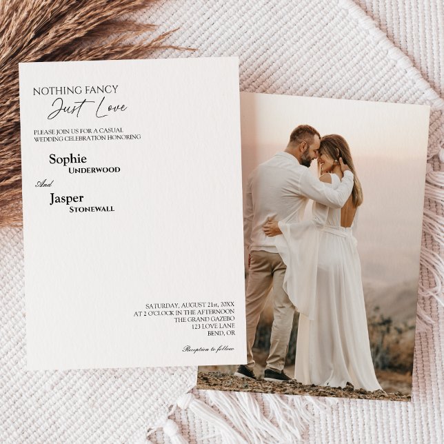 Modern Classic Nothing Fancy Photo Wedding Invitation (Creator Uploaded)