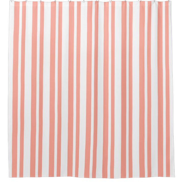 Modern-Classic-Peach-Stripe's-Designer-Bath-Decor Shower Curtain (Front)