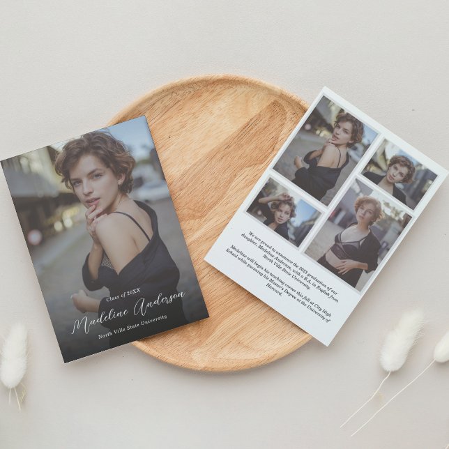 Modern Classic Photo Collage Graduation Announcement (Creator Uploaded)