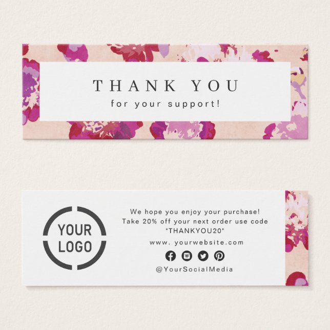 Modern classic red abstract floral business (Front & Back)