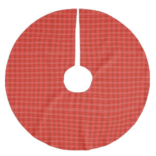Modern Classic Red Plaid Brushed Polyester Tree Skirt