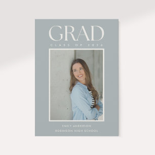 Modern Classic Sage Graduation Photo Announcement