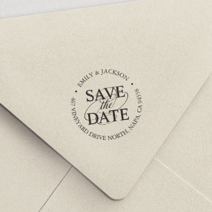 Modern Classic Save the Date Return Address Self-inking Stamp