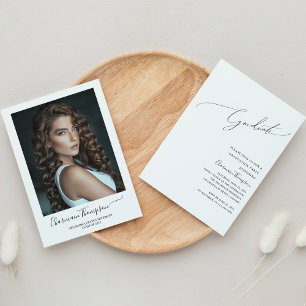 Modern Classic Script Simple Photo Graduation Invitation