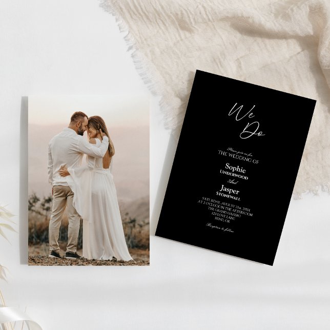 Modern Classic Simple Black We Do Photo Wedding Invitation (Creator Uploaded)
