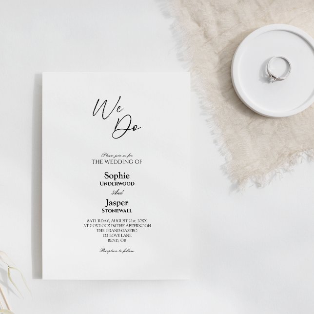 Modern Classic Simple We Do Wedding Invitation (Creator Uploaded)