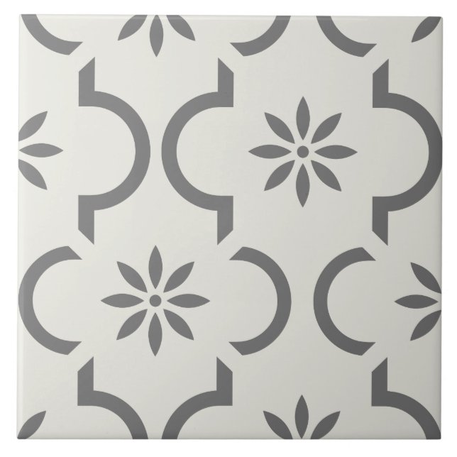 Modern classic Swedish Mediterranean light grey    Ceramic Tile (Front)