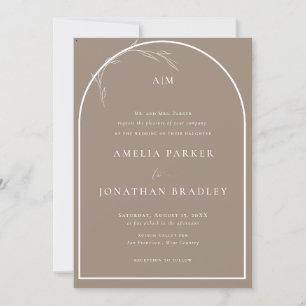 Modern Classic Taupe Formal Wedding Invitation