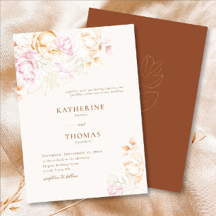 Modern Classic Terracotta Dreamy Fall Wedding Invitation