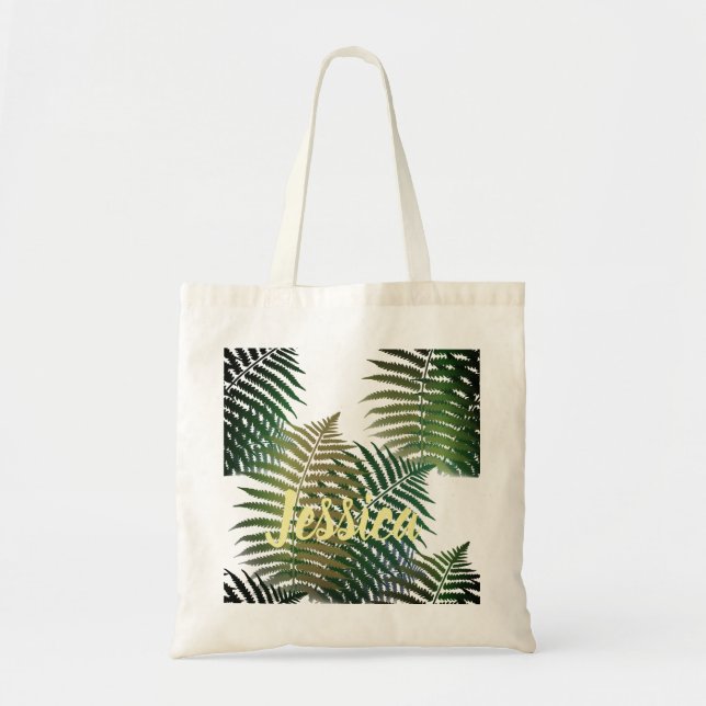 Modern Classic Tropical Palm Custom Tote Bag (Front)