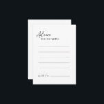 Modern Classic Wedding Advice Card<br><div class="desc">This modern classic wedding advice card is perfect for your elegant modern wedding. This design features black simple calligraphy off set on a neutral bright white background to match your classic traditional wedding or minimalist boho wedding in the spring, summer, fall, or winter. Please feel free to reach out to...</div>
