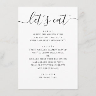 Modern Classic Wedding Calligraphy Lets Eat Menu