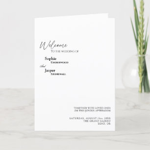 Modern Classic Wedding Folded Program