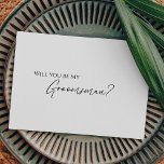 Modern Classic Wedding Groomsman Proposal Card<br><div class="desc">This modern classic wedding groomsman proposal card is perfect for your elegant modern wedding. This design features black simple calligraphy off set on a neutral bright white background to match your classic traditional wedding or minimalist boho wedding in the spring, summer, fall, or winter. Please feel free to reach out...</div>