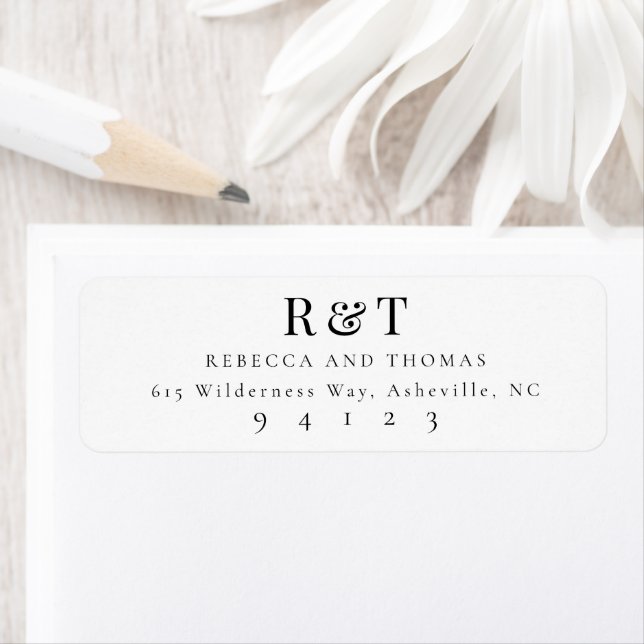 Modern Classic Wedding Monogram Return Address  Label (Insitu)