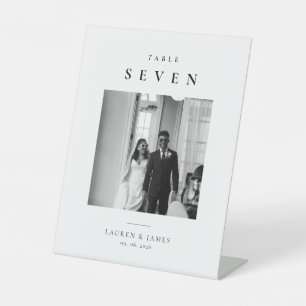 Modern Classic Wedding Photo Pedestal Sign