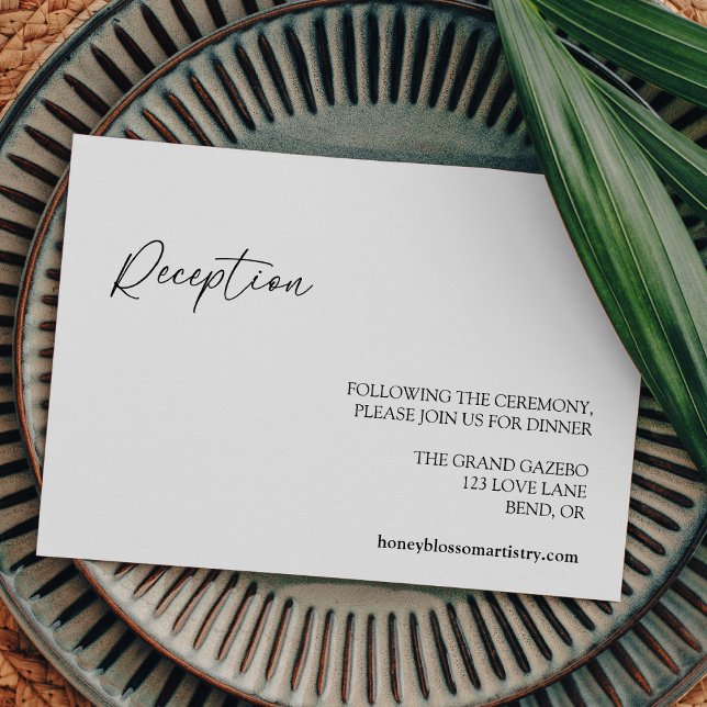 Modern Classic Wedding Reception Enclosure Card (Creator Uploaded)