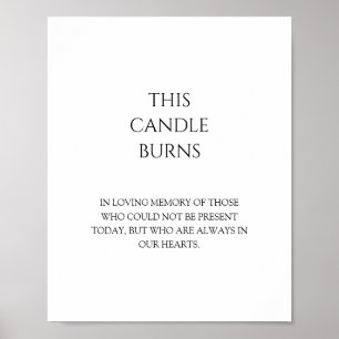 Modern Classic Wedding This Candle Burns Poster