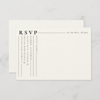 Modern Classic White Minimalist RSVP Wedding Card