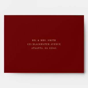 Modern Classic Wine Red Wedding Envelope