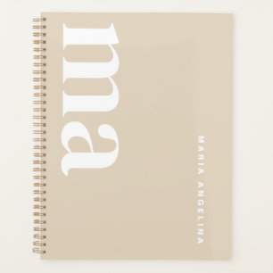 Modern Classy Beige Monogram Planner