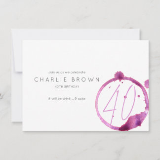 Modern classy Birthday invitation, wine party Invitation