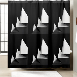Modern Classy Black and White Shower Curtain