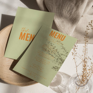Modern Classy Bright Whimsical Unique Wedding Menu