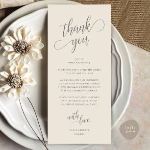 Modern Classy Dinner Place Setting Thank You Card