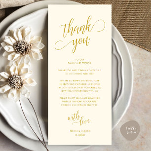 Modern Classy Dinner Place Setting Thank You Card