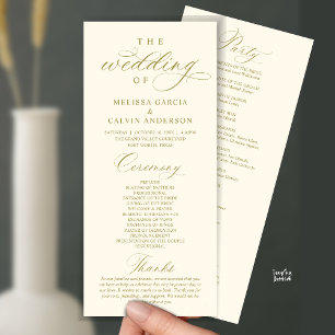 Modern Classy Elegant Wedding Ceremony Program