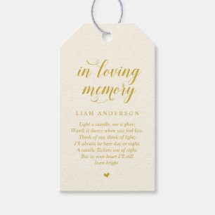 Modern Classy Gold, Funeral Memorial Service Gift Tags