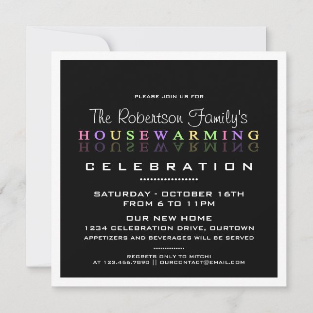Modern Classy Housewarming Party Invitations (Front)