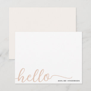 Modern Classy Ivory Cream Hello Card