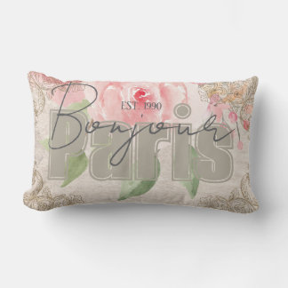 Modern Classy lettering Grunge Botanical Shabby Lumbar Cushion