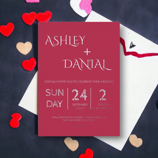 Modern Classy Magenta Silver Calligraphy Wedding (Creator Uploaded)