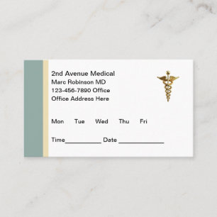 Modern Classy Medical Office Appointment Cards