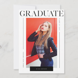 Modern Classy Minimal & Chic    Photo Graduation Announcement