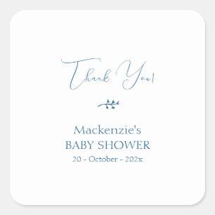 Modern Classy Minimalist Baby Shower Square Sticker