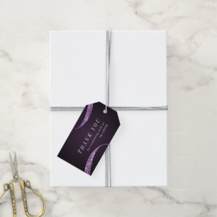 Modern classy minimalist blue glitter thank you gi gift tags