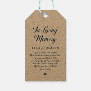 Modern Classy Navy Blue, Funeral Memorial Service Gift Tags