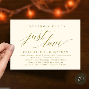 Modern Classy Nothing Fancy, Just Love, Reception Invitation