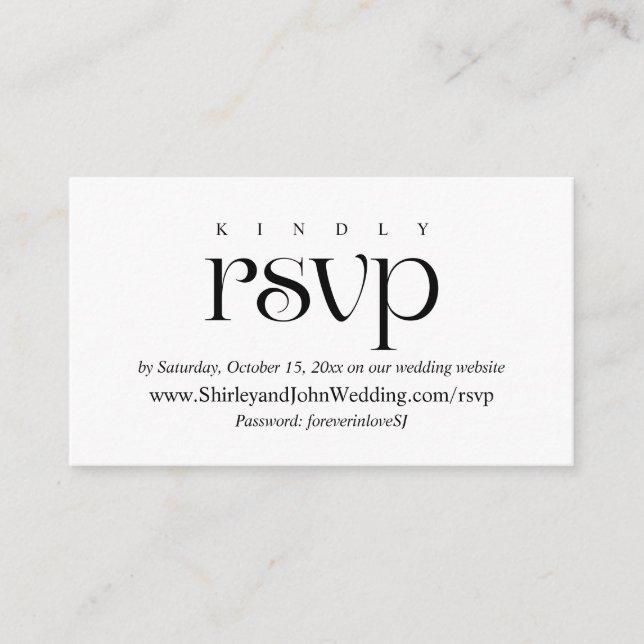 Modern Classy, Online RSVP, Invites Reply Cards (Front)