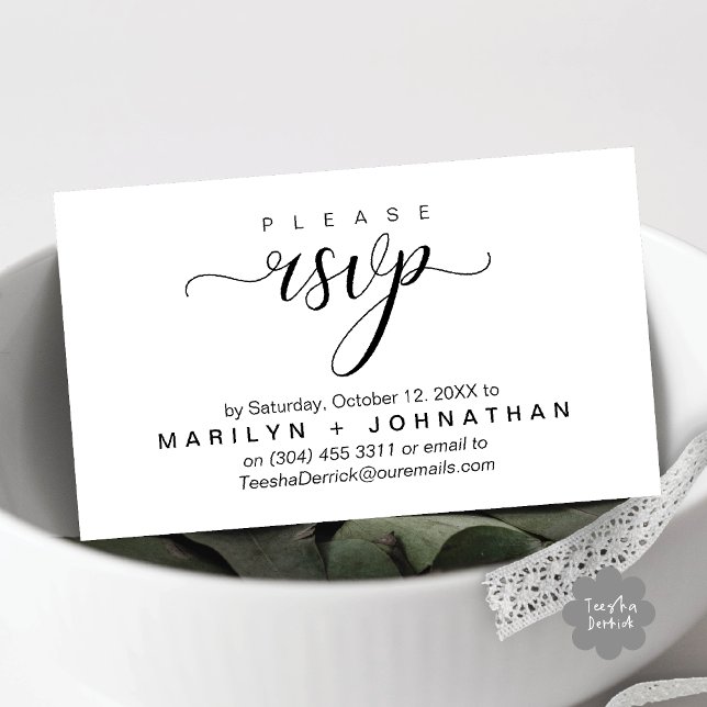 Modern Classy RSVP Wedding Website Reminder Enclosure Card (Modern Classy RSVP Wedding Website Reminder Enclosure Card White Black)