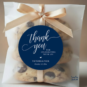 Modern Classy Wedding Dinner Favour Gifts Thank Yo Classic Round Sticker