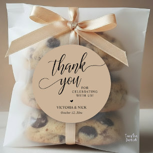 Modern Classy Wedding Dinner Favour Gifts Thank Yo Classic Round Sticker