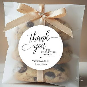 Modern Classy Wedding Dinner Favour Gifts Thank Yo Classic Round Sticker
