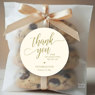 Modern Classy Wedding Dinner Favour Gifts Thank Yo Classic Round Sticker