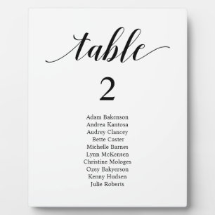 Modern Classy Wedding Dinner Place Setting Chart Plaque