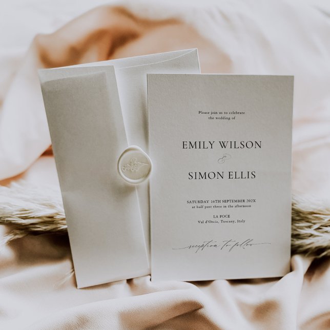 Modern Classy Wedding Invitation Card (modern classy wedding invitation card, simple clean wedding invite black and white wedding)